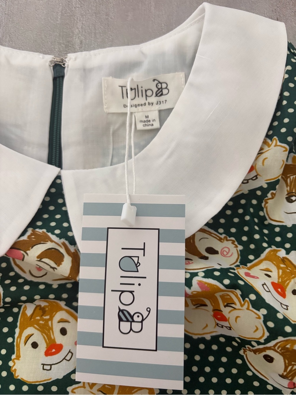 Tulip B Polka Dots Squirrel Print Midi Dress - Picture 4 of 10